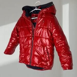Tommy Hilfiger Quilted Puffer Jacket – Glossy Red (Toddler 4T)